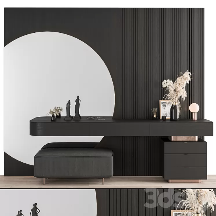 Hallway 21 – White and Wood Set 3D Model