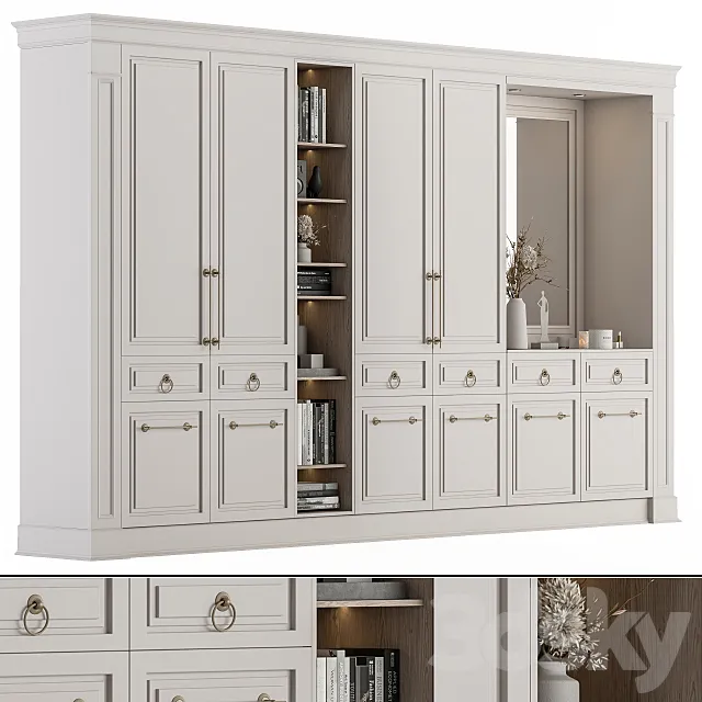 Hallway 22 - White and Wood Classic Set 3D Model