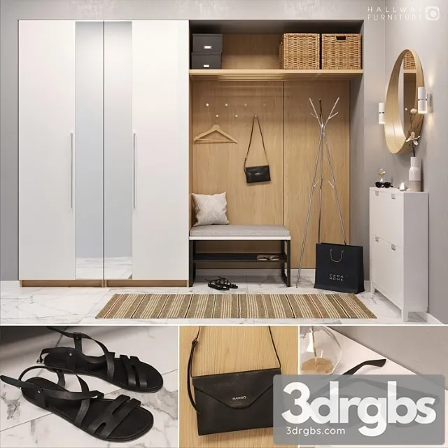Hallway furniture 1 2 3D Model Free