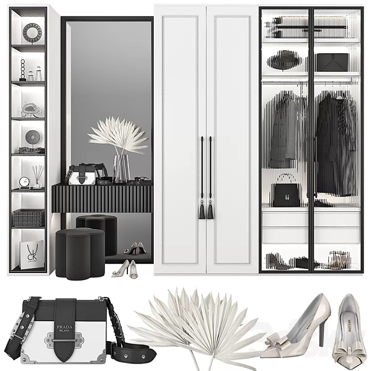 Hallway furniture composition 100 3D Model Free