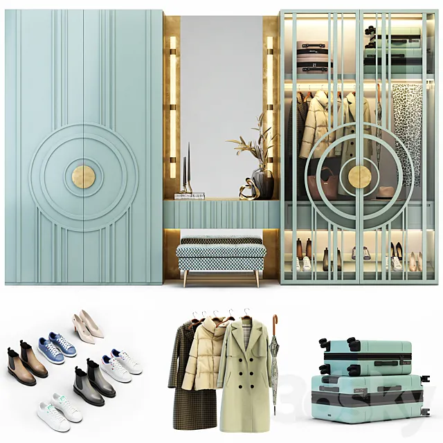 Hallway Furniture Set 3D Model