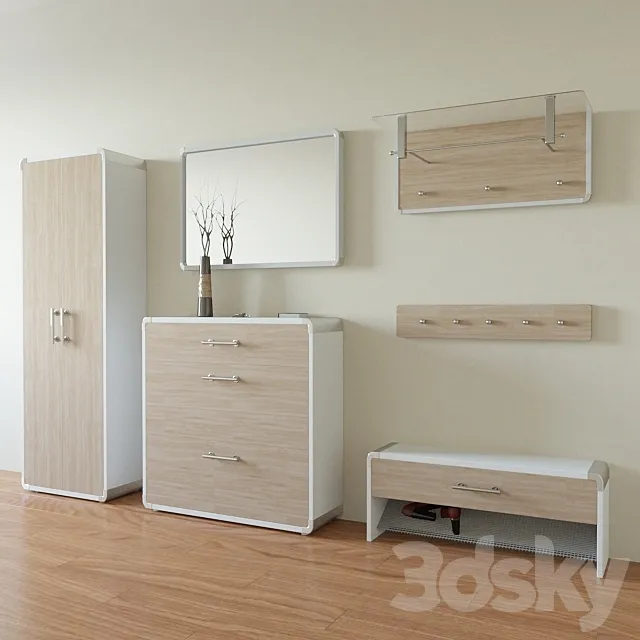 Hallway Indra oak. hoff 3DModel