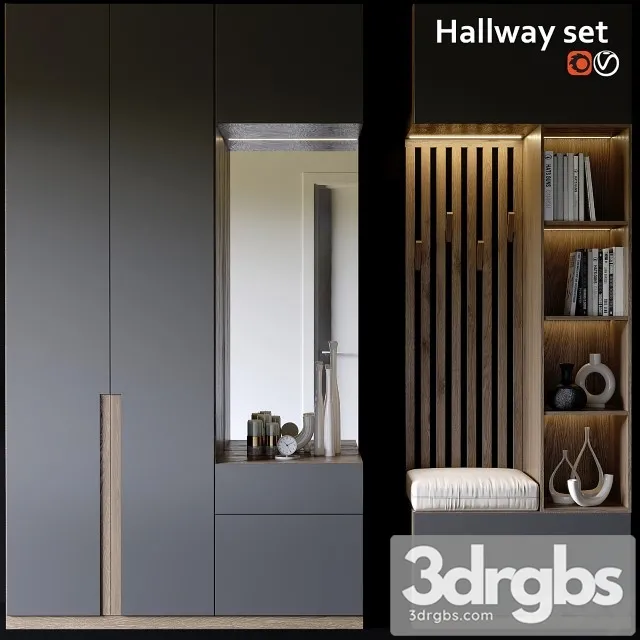 Hallway Modern Set 3D Model Free