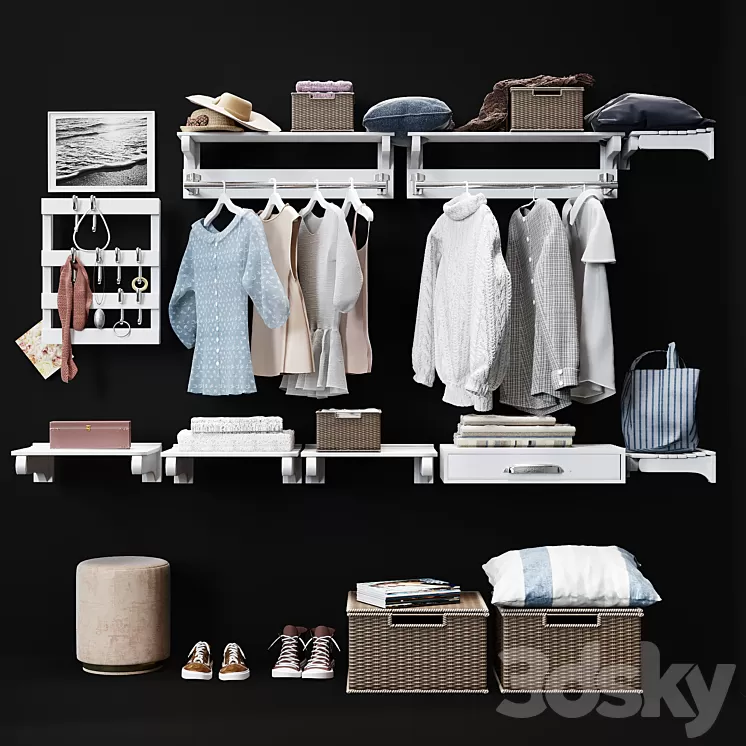 Hallway Pottery Barn Declan Closet Accessories 3D Model