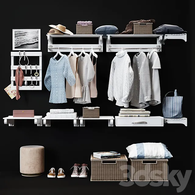 Hallway Pottery Barn Declan Closet Accessories 3DModel