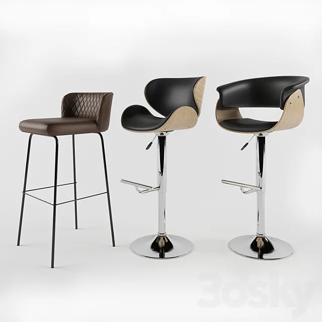 Halmar bar stool 3D Model