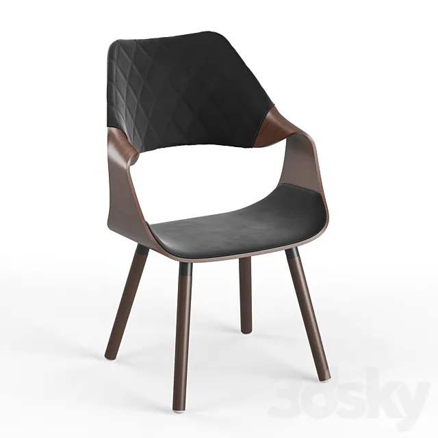Halmar K396 chair (black _ walnut) 3D Model