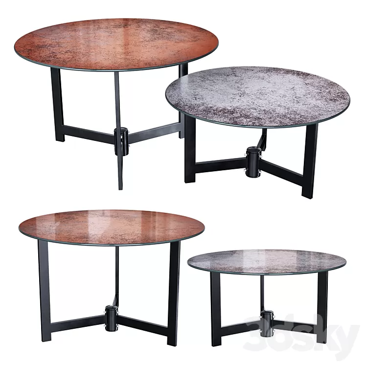 Halmar TWINS set of 2 coffee tables (gray / brown) 3D Model Free