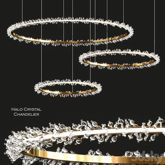Halo Crystal Chandelier by Manooi 3D Model