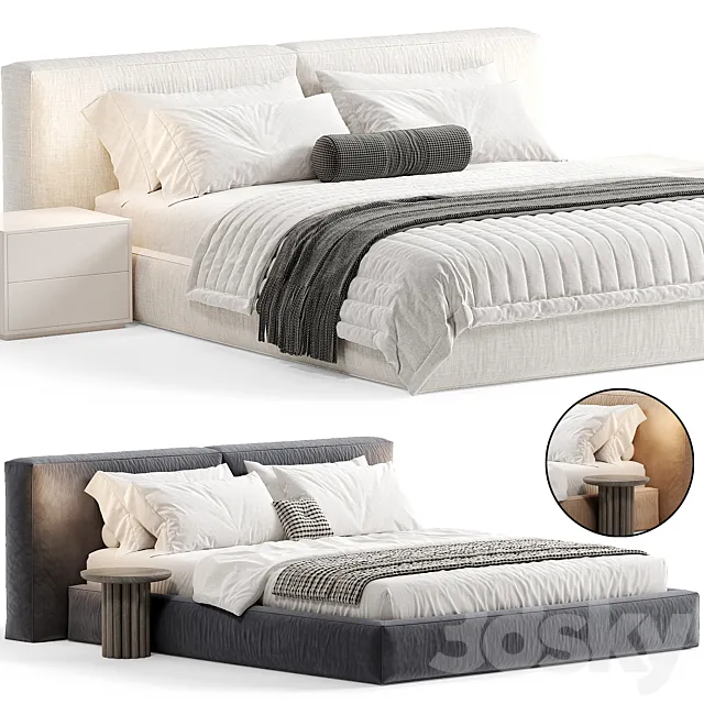 Halo Modern Bed By Elmalekfurniture 3D Model