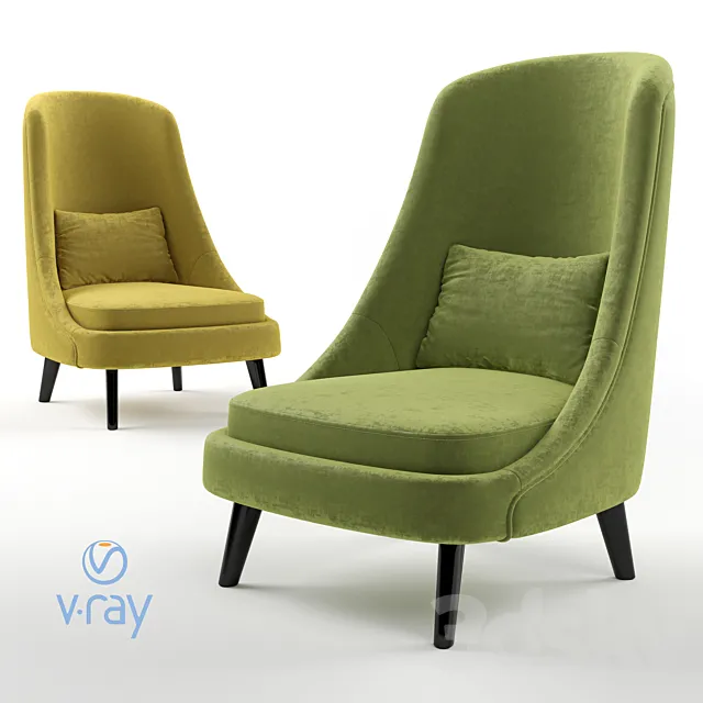 Hamilton Conte Paris. CHARLOTTE chair 3D Model