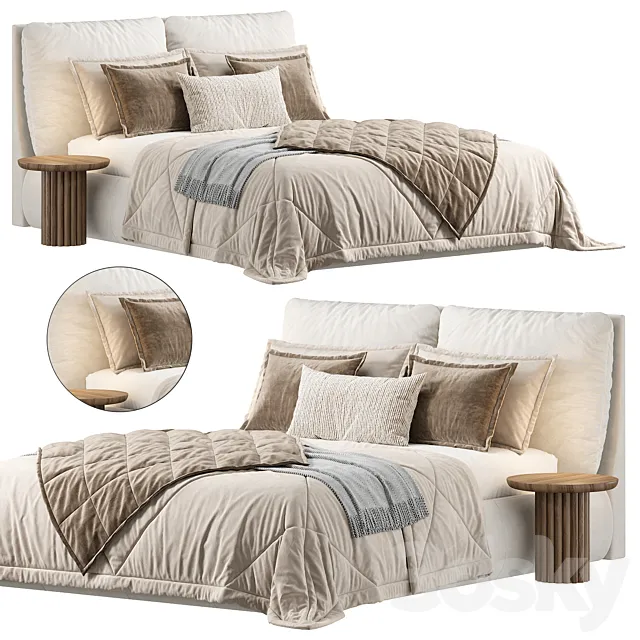 Hamina Pearl Full Bed 3D Model
