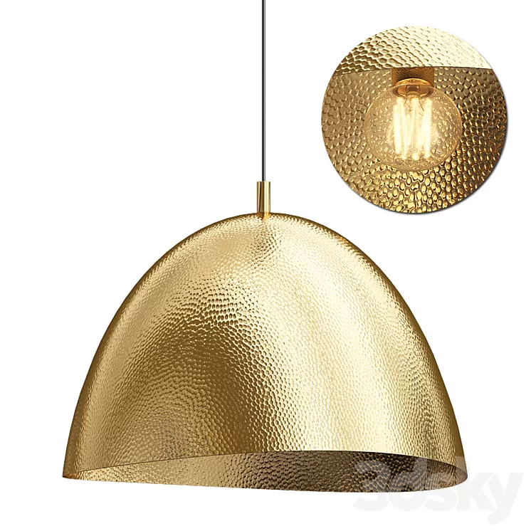 Hammered metal pendant 3D Model