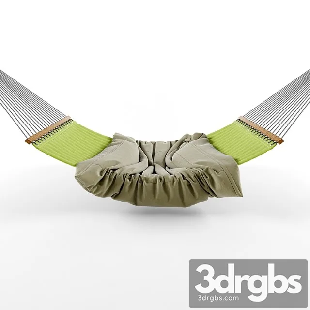 Hammock with wood railings 2 3D Model Free