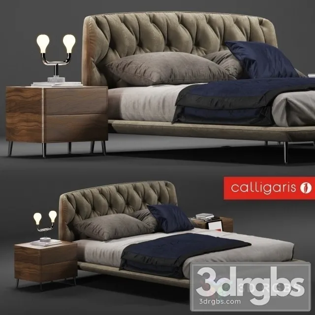 Hampton Luxury Bed 3D Model Free