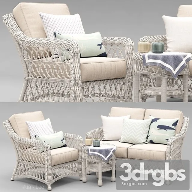 Hampton Seating Inivory Finish 3D Model Free