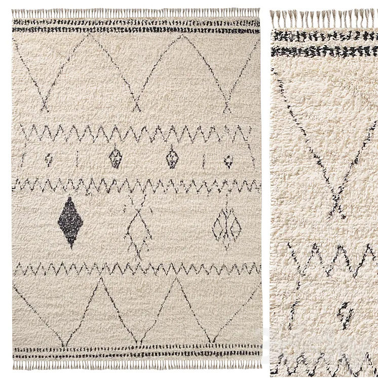 HANAA WOOL RUG 3D Model Free