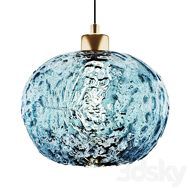 Hand Blown Rustic Seeded Glass Light 3D Model