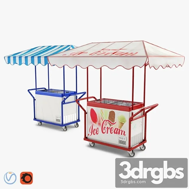 Hand Trolley With Freezer Polar 3D Model Download