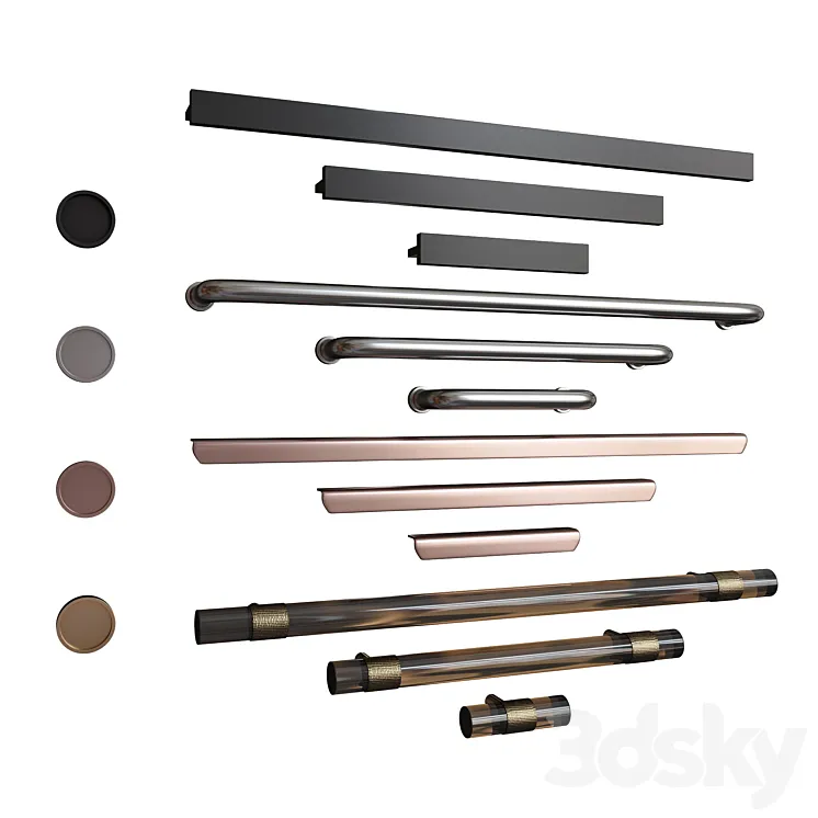 Handle Set 01 3D Model Free