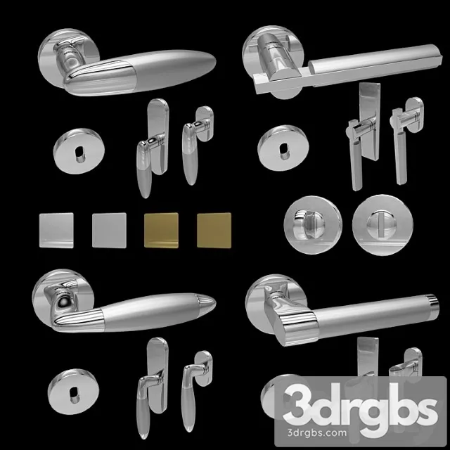 Handles for doors and windows mandelli (4 pcs. 4 colors) 5 3D Model Free