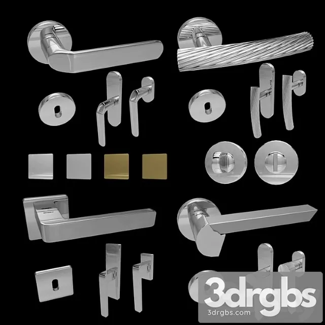Handles for doors and windows mandelli (4 pcs. 4 colors) 6 3D Model Free