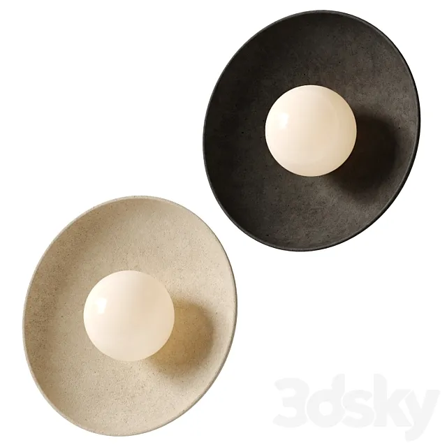 Handmade Ceramic Dish Wall Sconce - Lighting Collective 3D Model