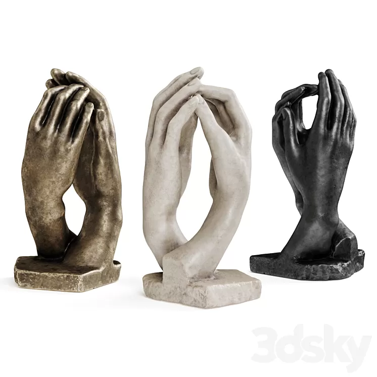 Hands Rodin sculpture 3D Model