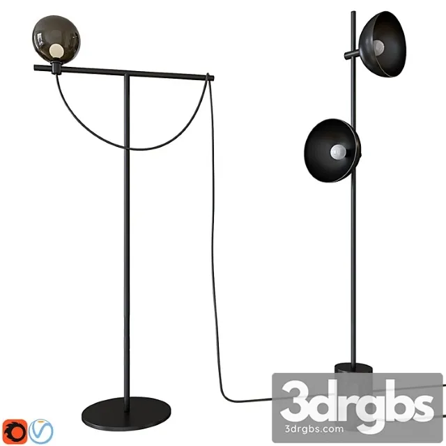 Handvärk studio floor lamp globe floor lamp 3D Model Free