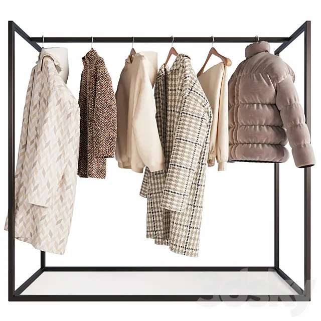 Hanger with women's clothes 02 3DModel