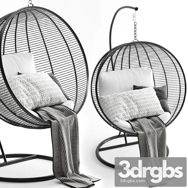 Hanging chair black 3D Model Free