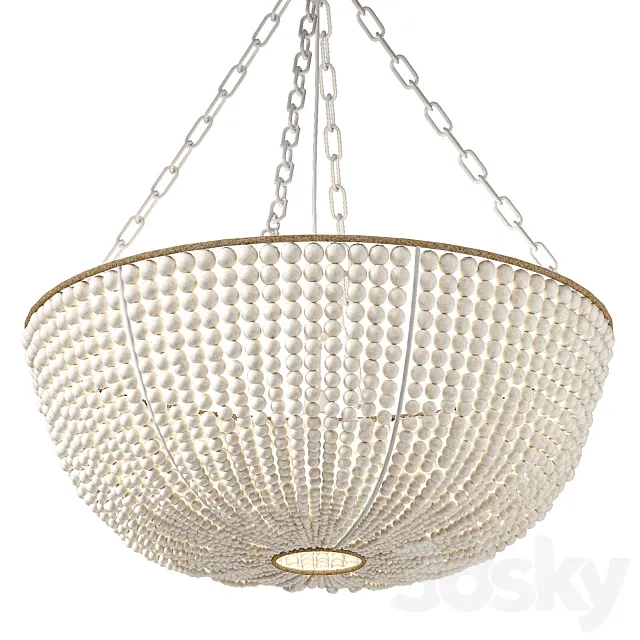 Hanging chandelier Bristol Wood Bead Chandelier 3D Model