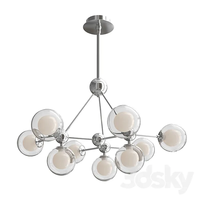 Hanging chandelier chrome 14439_C Chrome 3D Model