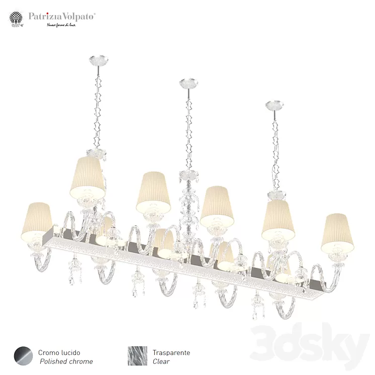 Hanging chandelier Patrizia Volpato Intressi 1310 10 H74 3D Model