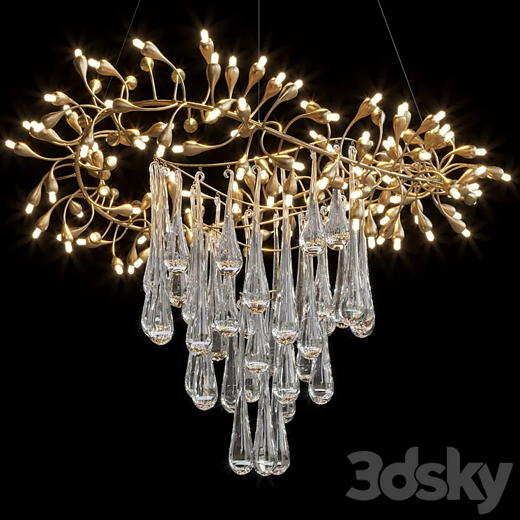 Hanging chandelier Vargov Design - Olive 3D Model Free