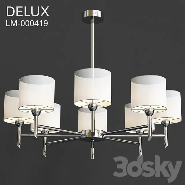 Hanging Chandelier with shades Delux 3DModel