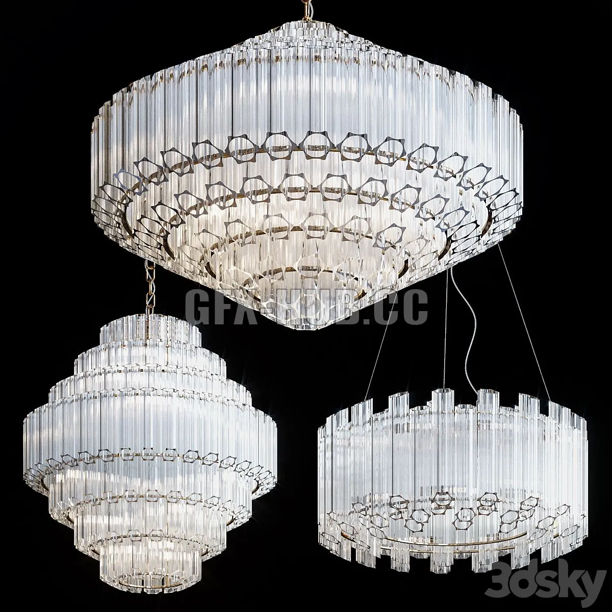 Hanging chandeliers Cloyd CAPOTE 3D Model