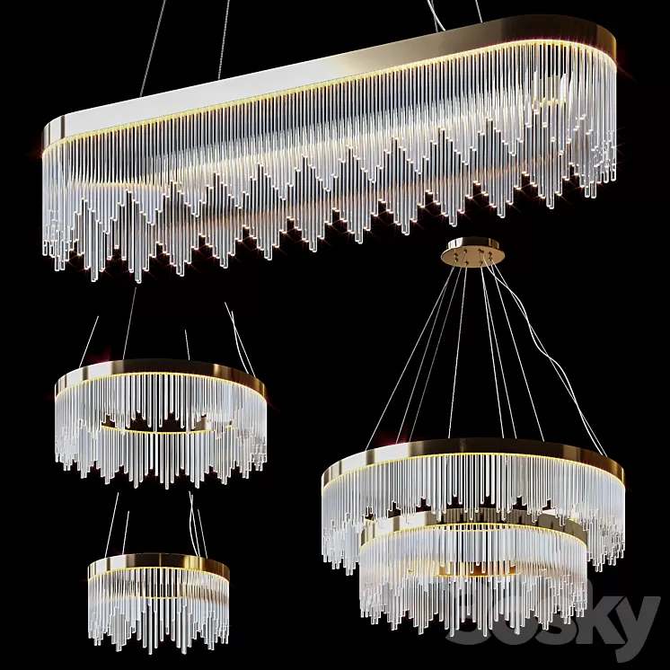 Hanging chandeliers FAIRYTALE by Romatti 3D Model