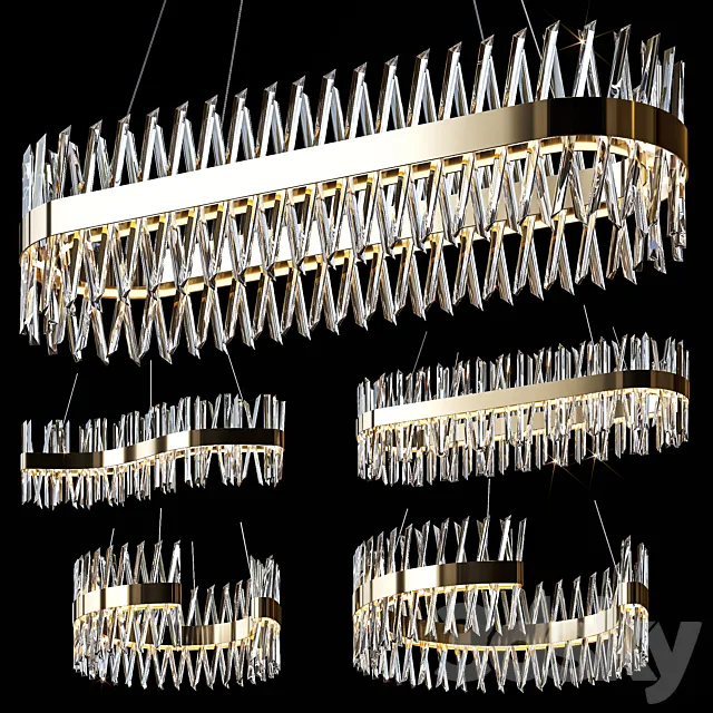 Hanging chandeliers Posto Al Sole 3D Model