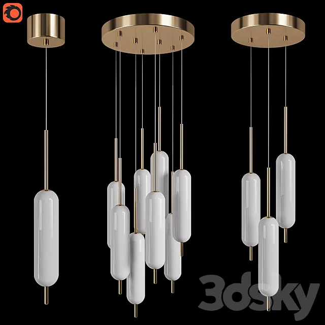 Hanging chandeliers Typha_IL Fanale 3D Model