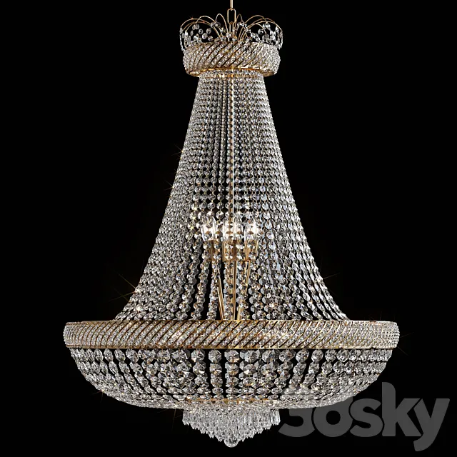 Hanging crystal chandelier Dio D'Arte Bari EG 3D Model