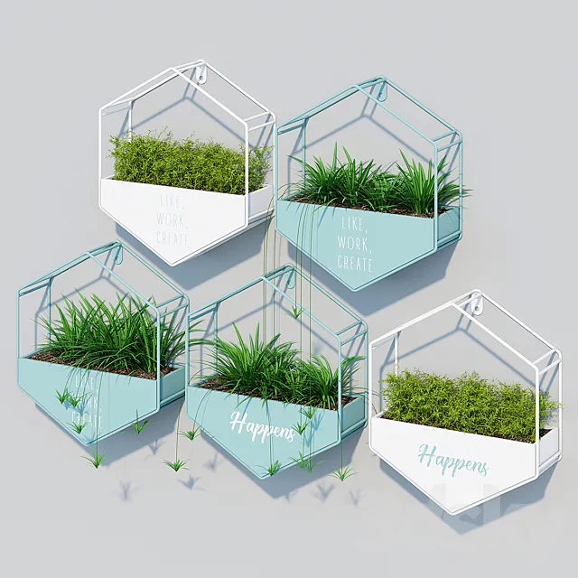 Hanging hexagon planters 3DModel