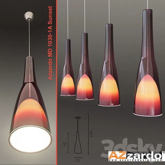 Hanging lamp Azzardo MD 1030-1A Sunset 3D Model