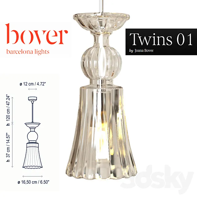 Hanging lamp Bover Twins 01 3DModel