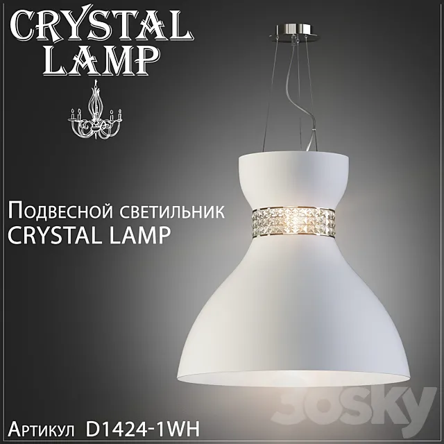 Hanging lamp Crystal Lamp Swim D1424-1WH bokal 3DModel