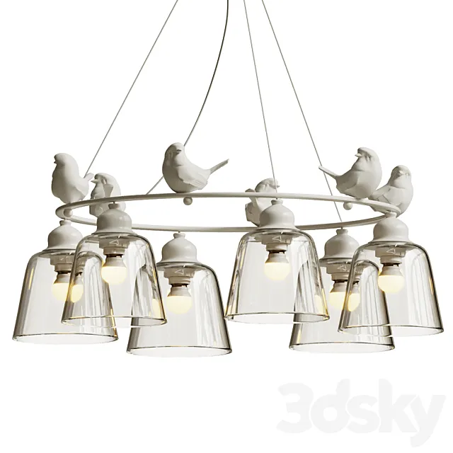 Hanging lamp provence bird chandelier 3DModel