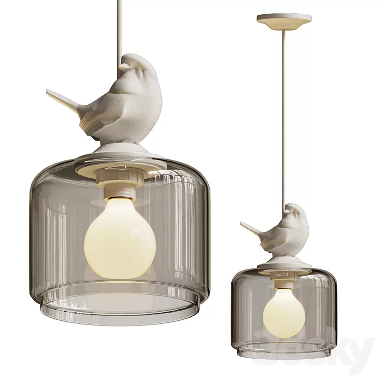 Hanging lamp provence bird pendant 3D Model