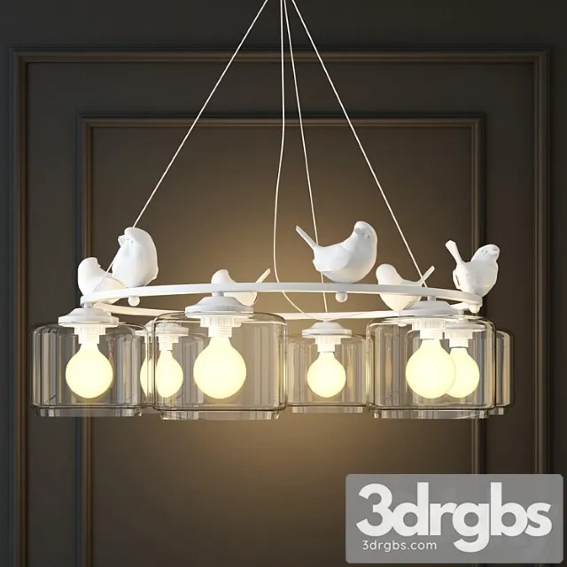 Hanging Lamp Provence Bird Pendant Chandelier Pedant 3D Model Free