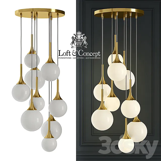 Hanging lamp Restoration Hardware Whitney Chandelier 3D Model