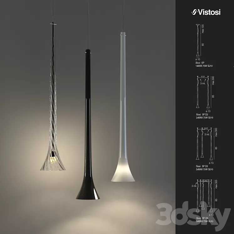 Hanging lamp Sissi SP D5 Pendant Light 3D Model